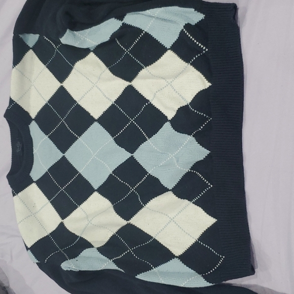 Jade Galt California sweater Diamond patterns navy‎ blue white size small - Picture 4 of 9